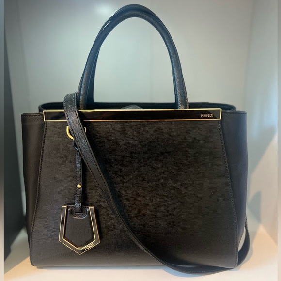 Fendi petite 2jours black leather tote - Picture 3 of 12